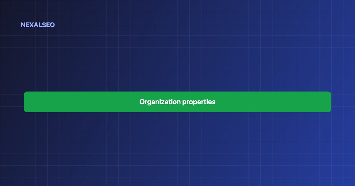 organization schema: outline of the sections covered on this page, Organization schema, Organization properties, Complete Organization, Organization or